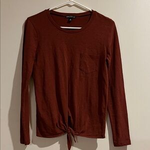 J.Crew Long Sleeve Top with Front Tie XS